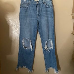 We the free wide ankle distressed jeans
